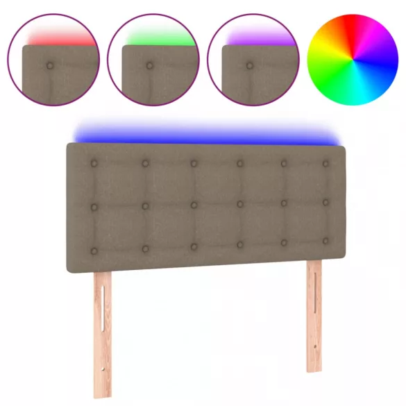 tópszínű szövet LED-es fejtámla 90x5x78/88 cm