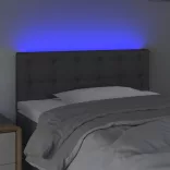 sötétszürke szövet LED-es fejtámla 100x5x78/88 cm