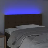 sötétbarna szövet LED-es fejtámla 100x5x78/88 cm