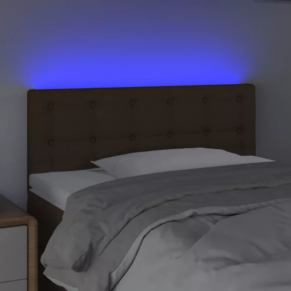 sötétbarna szövet LED-es fejtámla 100x5x78/88 cm