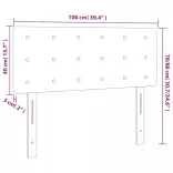 tópszínű szövet LED-es fejtámla 100x5x78/88 cm