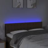 sötétbarna szövet LED-es fejtámla 144x5x78/88 cm