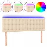krémszínű szövet LED-es fejtámla 144x5x78/88 cm