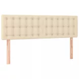 krémszínű szövet LED-es fejtámla 144x5x78/88 cm