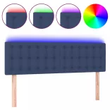 kék szövet LED-es fejtámla 144x5x78/88 cm