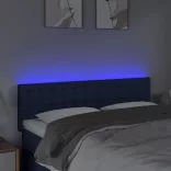 kék szövet LED-es fejtámla 144x5x78/88 cm