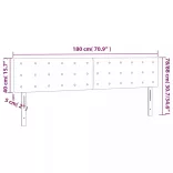 sötétbarna szövet LED-es fejtámla 180x5x78/88 cm