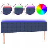 kék szövet LED-es fejtámla 180x5x78/88 cm