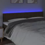 sötétbarna szövet LED-es fejtámla 200x5x78/88 cm