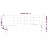 sötétbarna szövet LED-es fejtámla 200x5x78/88 cm