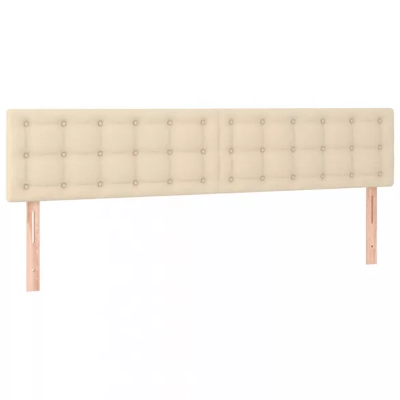 krémszínű szövet LED-es fejtámla 200x5x78/88 cm