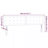 krémszínű szövet LED-es fejtámla 200x5x78/88 cm