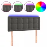 sötétszürke bársony LED-es fejtámla 80 x 5 x 78/88 cm