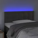 sötétszürke bársony LED-es fejtámla 80 x 5 x 78/88 cm