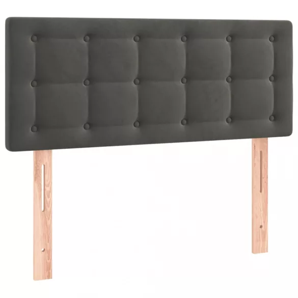 sötétszürke bársony LED-es fejtámla 80 x 5 x 78/88 cm