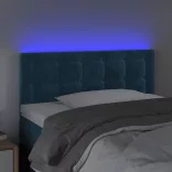 sötétkék bársony LED-es fejtámla 80 x 5 x 78/88 cm