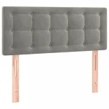 világosszürke bársony LED-es fejtámla 100x5x78/88 cm