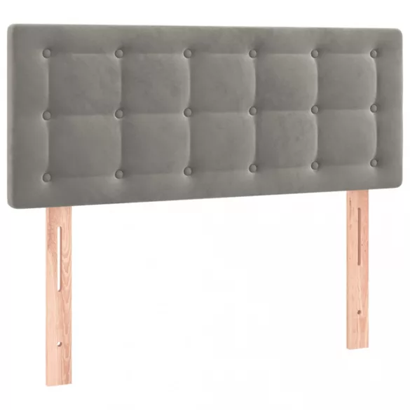 világosszürke bársony LED-es fejtámla 100x5x78/88 cm