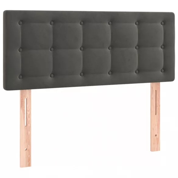 sötétszürke bársony LED-es fejtámla 100x5x78/88 cm