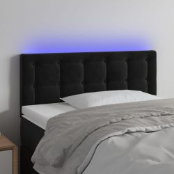 fekete bársony LED-es fejtámla 100x5x78/88 cm