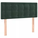 sötétzöld bársony LED-es fejtámla 100x5x78/88 cm