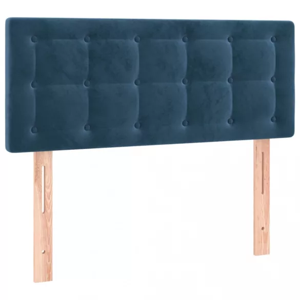 sötétkék bársony LED-es fejtámla 100x5x78/88 cm