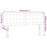 világosszürke bársony LED-es fejtámla 144x5x78/88 cm