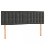sötétszürke bársony LED-es fejtámla 144x5x78/88 cm