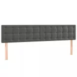 sötétszürke bársony LED-es fejtámla 160x5x78/88 cm