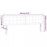 világosszürke bársony LED-es fejtámla 180x5x78/88 cm