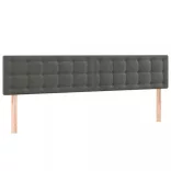 sötétszürke bársony LED-es fejtámla 180x5x78/88 cm