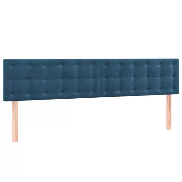 sötétkék bársony LED-es fejtámla 180x5x78/88 cm