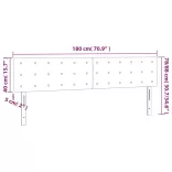 sötétkék bársony LED-es fejtámla 180x5x78/88 cm