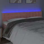 rózsaszín bársony LED-es fejtámla 180x5x78/88 cm