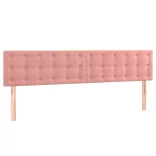 rózsaszín bársony LED-es fejtámla 180x5x78/88 cm