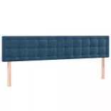 sötétkék bársony LED-es fejtámla 200x5x78/88 cm