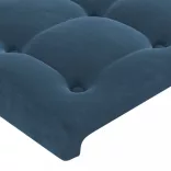 sötétkék bársony LED-es fejtámla 200x5x78/88 cm