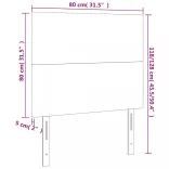 sötétbarna szövet LED-es fejtámla 80x5x118/128 cm