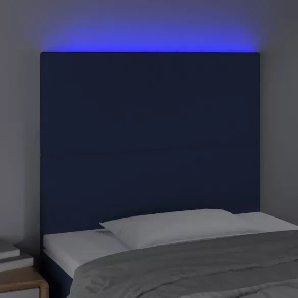 kék szövet LED-es fejtámla 80x5x118/128 cm