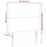 sötétbarna szövet LED-es fejtámla 90x5x118/128 cm