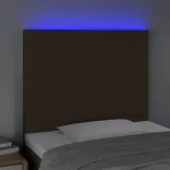 sötétbarna szövet LED-es fejtámla 100x5x118/128 cm
