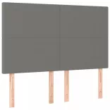 sötétszürke szövet LED-es fejtámla 144x5x118/128 cm