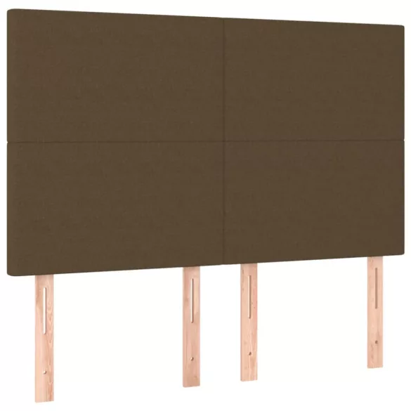 sötétbarna szövet LED-es fejtámla 144x5x118/128 cm