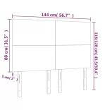 sötétbarna szövet LED-es fejtámla 144x5x118/128 cm