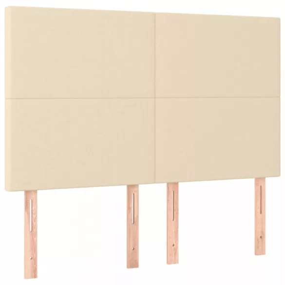 krémszínű szövet LED-es fejtámla 144x5x118/128 cm
