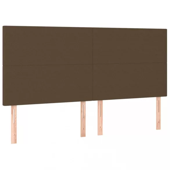 sötétbarna szövet LED-es fejtámla 160x5x118/128 cm