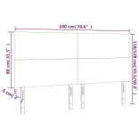 sötétbarna szövet LED-es fejtámla 180x5x118/128 cm