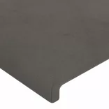 sötétszürke bársony LED-es fejtámla 80x5x118/128 cm