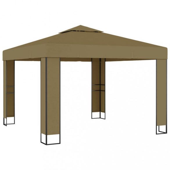 tópszínű dupla tetős pavilon 3 x 3 x 2,7 m 180 g/m²