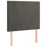 sötétszürke bársony LED-es fejtámla 90x5x118/128 cm